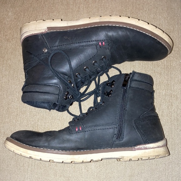 Vostey Shoes Vostey Mens Boots Motorcycle Casual Hiking Boots Lace